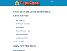 Tablet Screenshot of capecoralbusinessloans.com